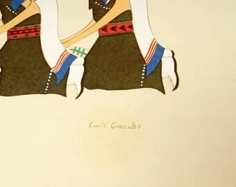 限定100 Edition3 lithograph Native American Lithography Print by Louis Gonzales 