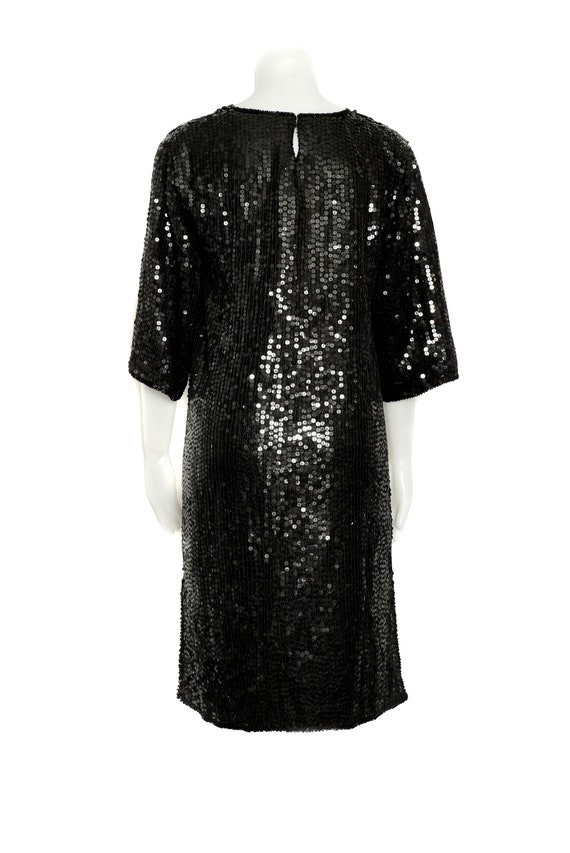 Vintage Retro 1960s Style Black Sequin Little Bla… - image 8