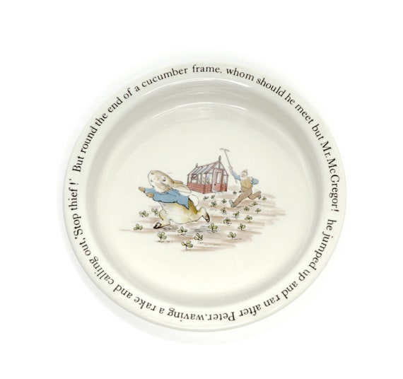 Wedgwood Short Child s Porridge Bowl Beatrix Potter Peter Rabbit Mcgregor s Garden Baby Shower Gift Made in England Peter Rabbit Bowl Etsy