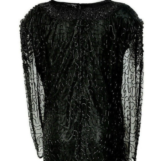 100% Silk Black Beaded Special Occasion Cocktail … - image 6