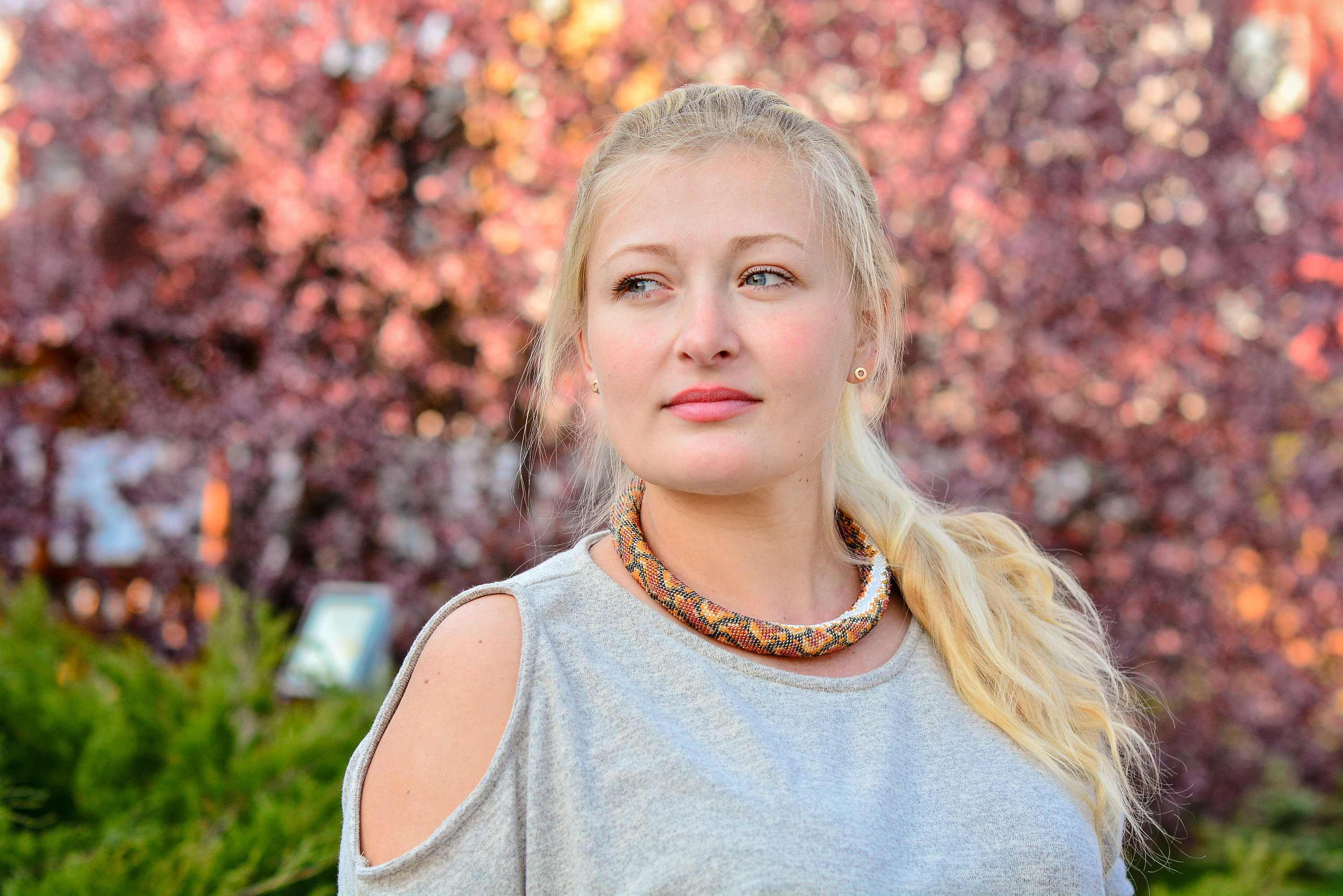 Python Necklace,snake Print Snake Bead Crochet Rope Chocker Necklace ...