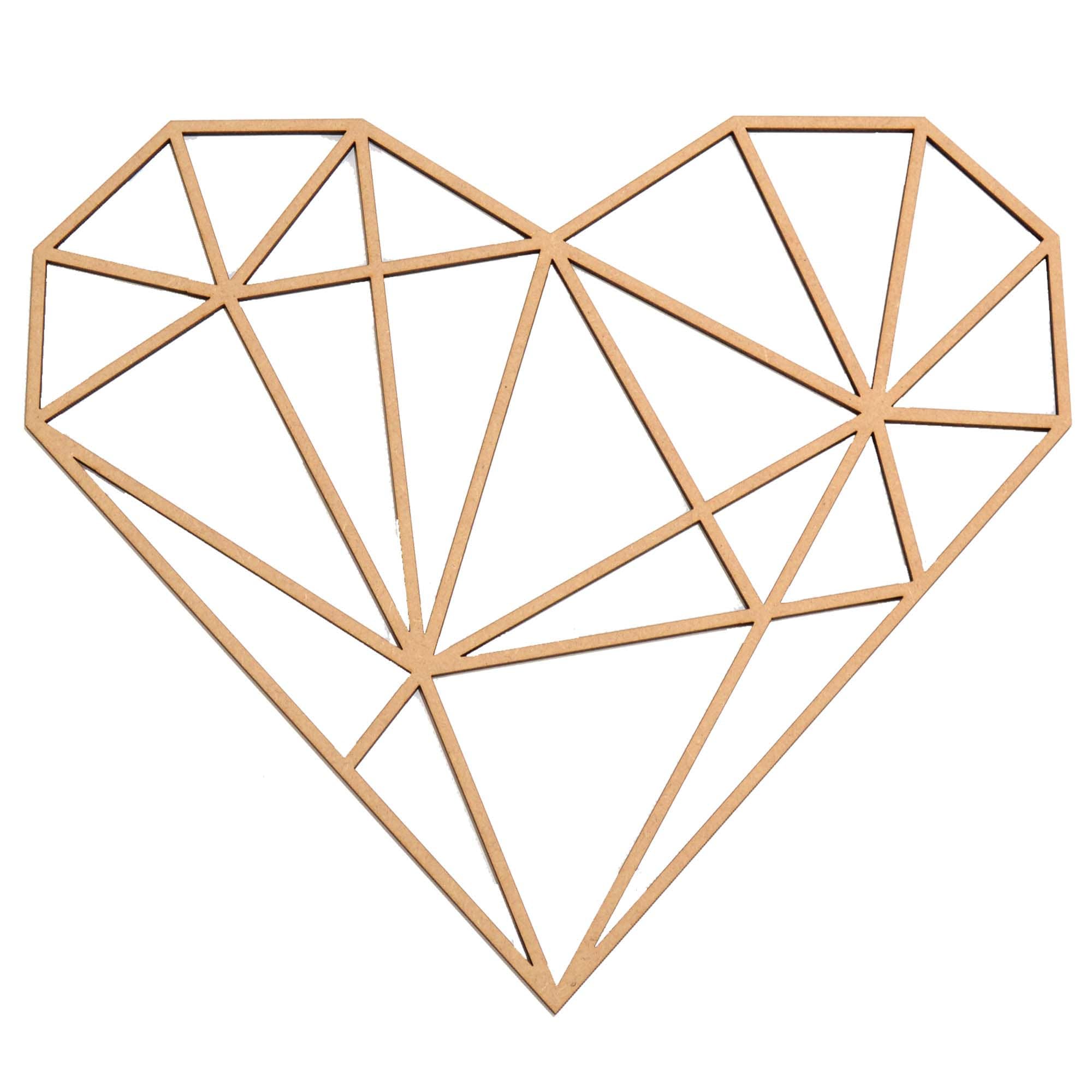 Lasercut Wooden Geometric Heart Wall Hanging Wall Art Love Etsy