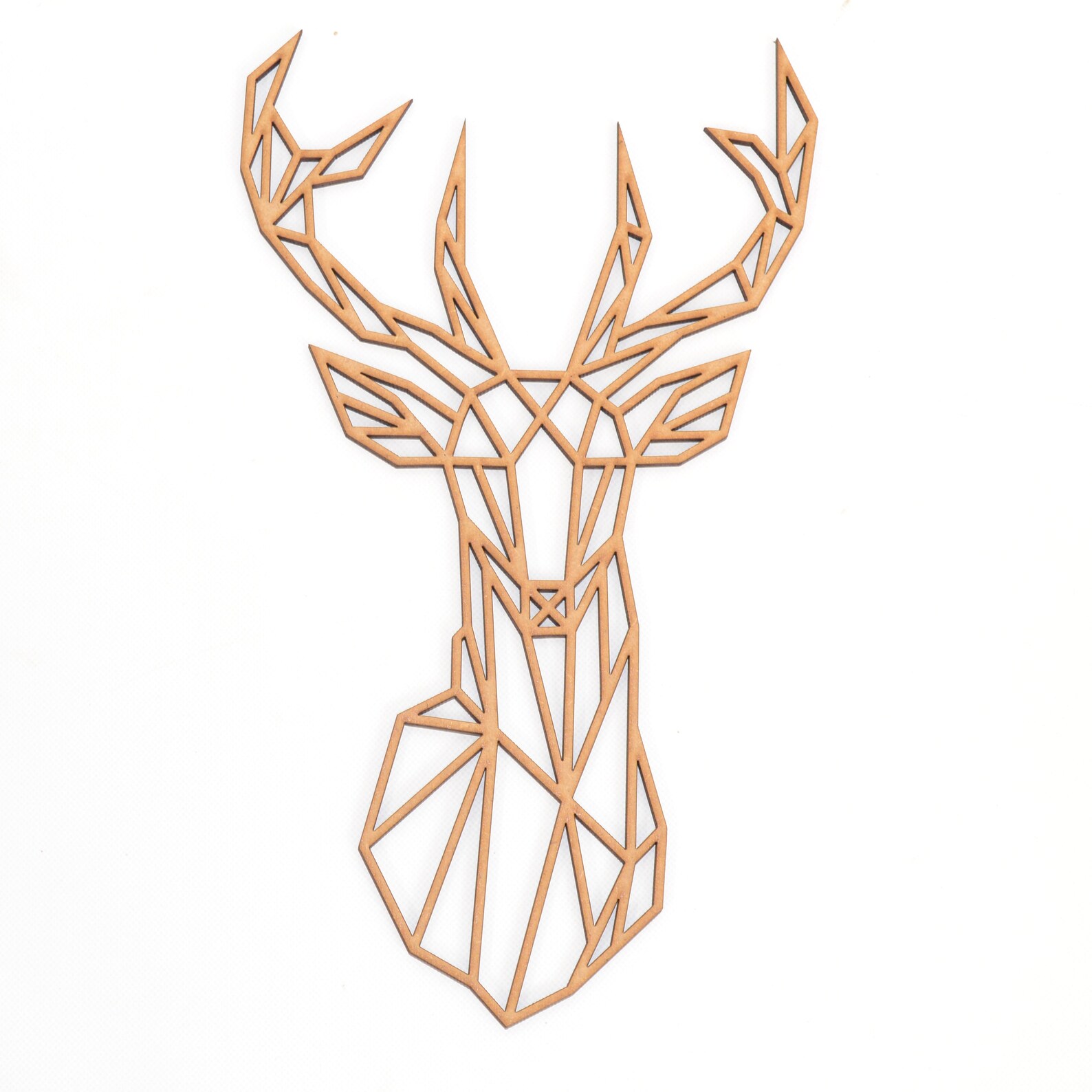 Lasercut Wooden Geometric Stag Wall Hanging Wall Art Animal Etsy