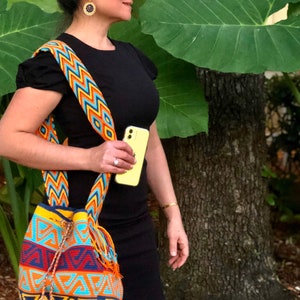 Multicolored HandMade Wayuu Boho Shoulder Bag For Women