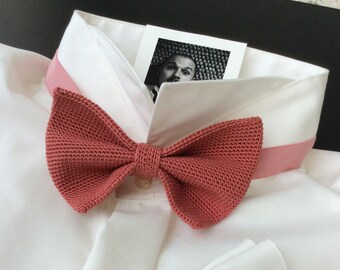 Knit fly, 100% silk, coral, coral, pink