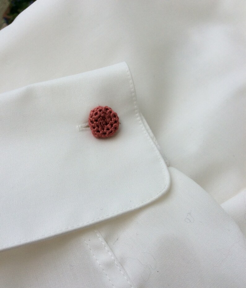100/% silk crochet Cufflinks coral