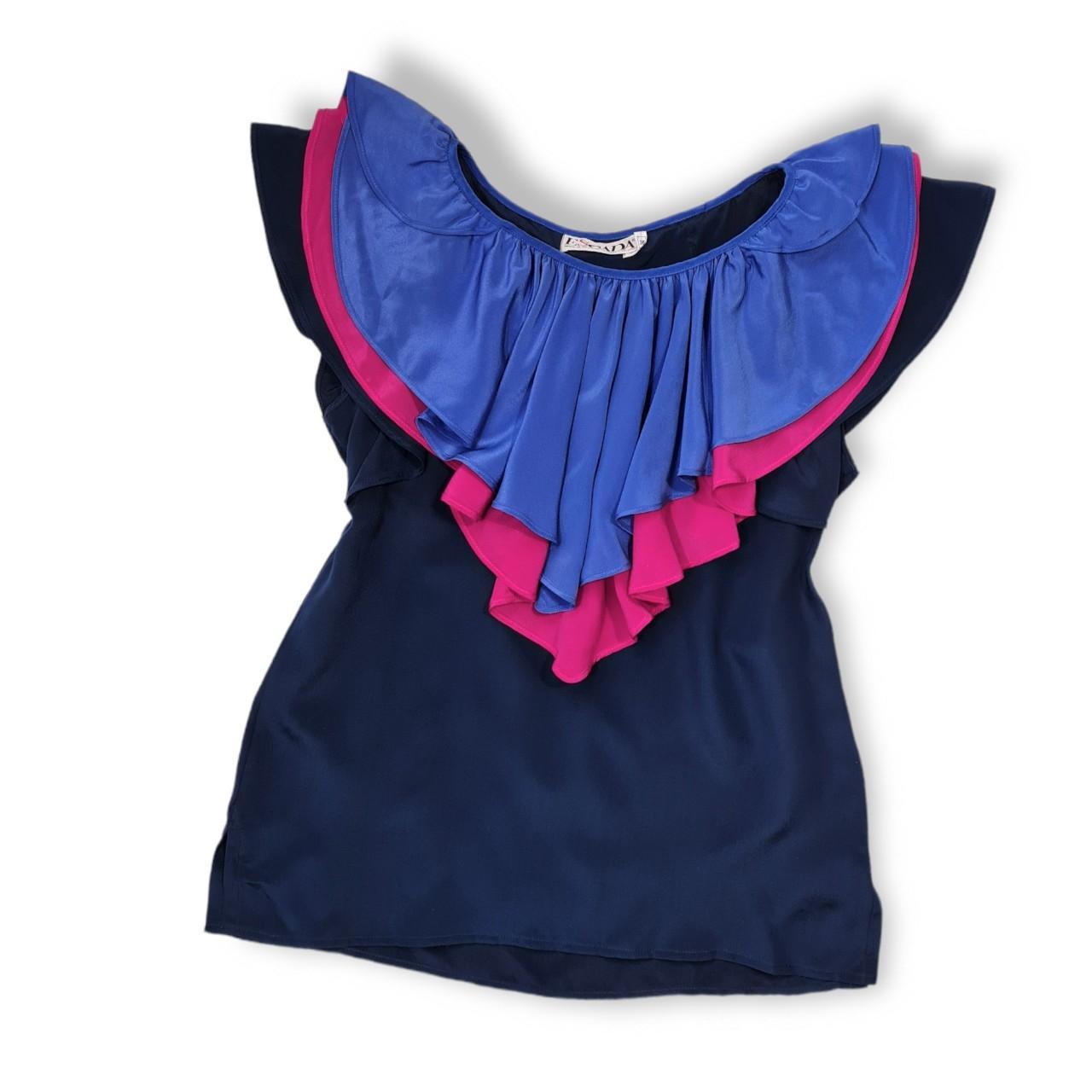 escada ruffle blouse
