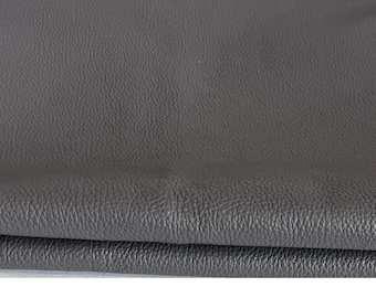 Gray Leather Sheet:  Full Grain Upholstery Remnant (59x28 in.) Leather Working, Belts, Purse Making, Chair Cover