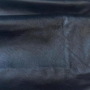 Leather sheet,Upholstery leather, Leather crafting, Leather scrap, Top grain leather, Dark blue leather.