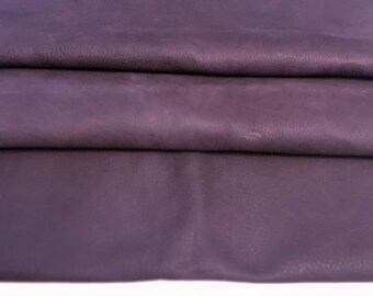 Purple Leather Remnant- Matte Leather for Leatherworking, Wallets, Bags, Belts