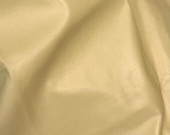 Butter Yellow Premium Leather Remnant: 59"x28" Upholstery Scrap, Jewelry Crafting, Leatherworking