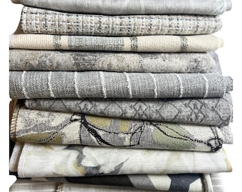 Decorator Gray Fabric Scraps: Designer Upholstery Bundle