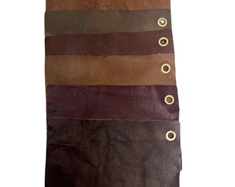 Leather Swatch set of six:  Upholstery Sample Swatches (12x8in.)