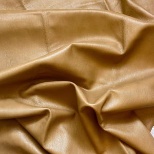 Caramel Brown Top Grain Leather Remnant: 59&quot;x28&quot; Crafting Sheet