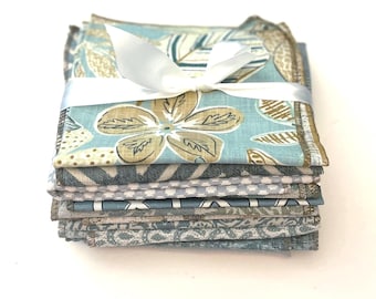 Fabric Scrap Green Aqua Bundle Two Pound Lot