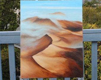 Sand dunes desert wall art original oil painting 16”x20”