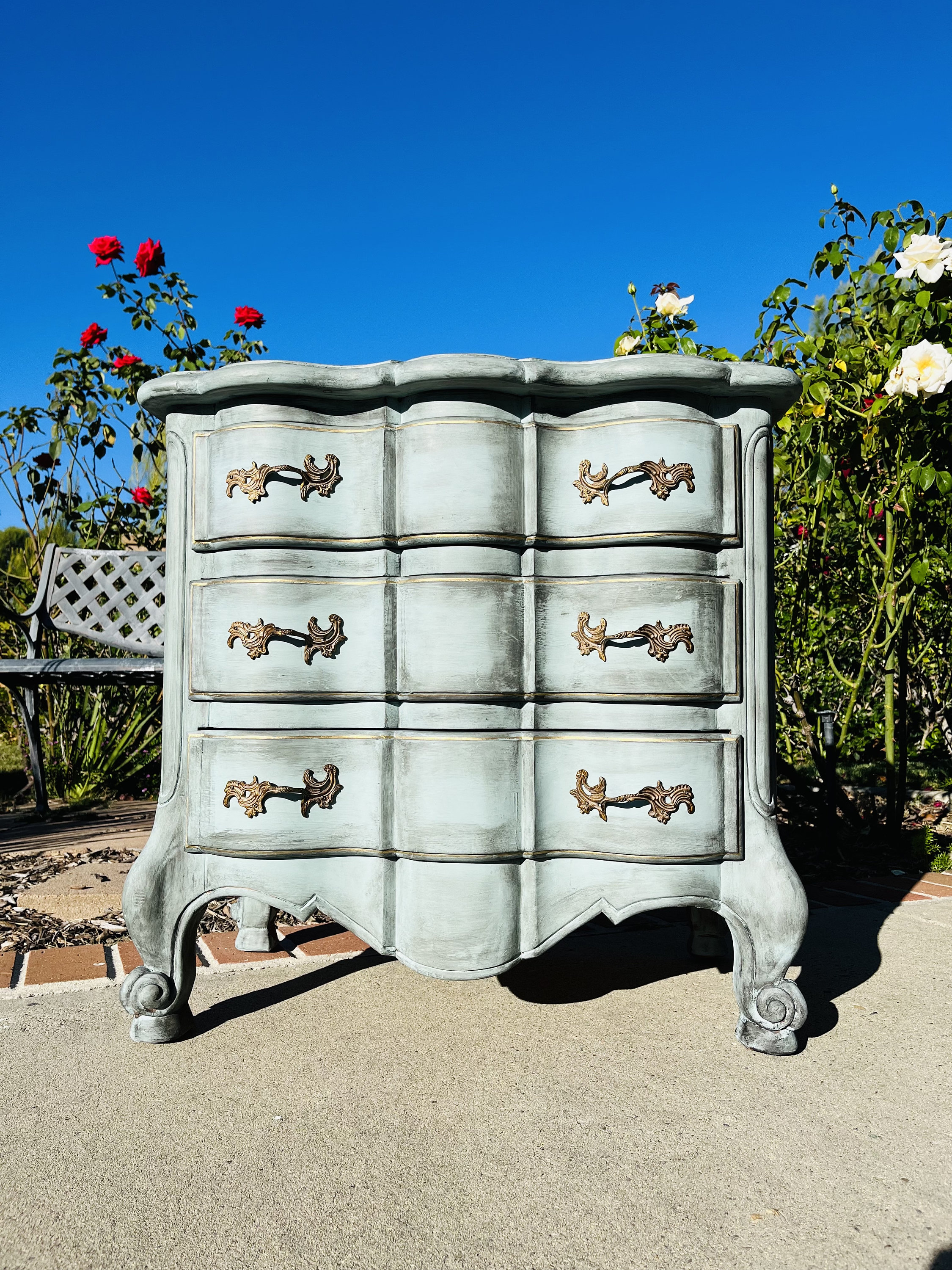 Vintage French Provincial Bombe Chest / Nightstand / Night Etsy