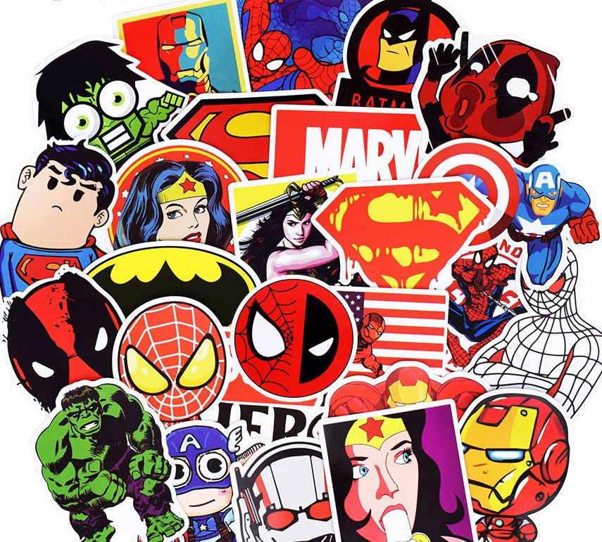 10 Pieces Vinyl Personalize Laptop Stickers Marvel/DC Super Etsy