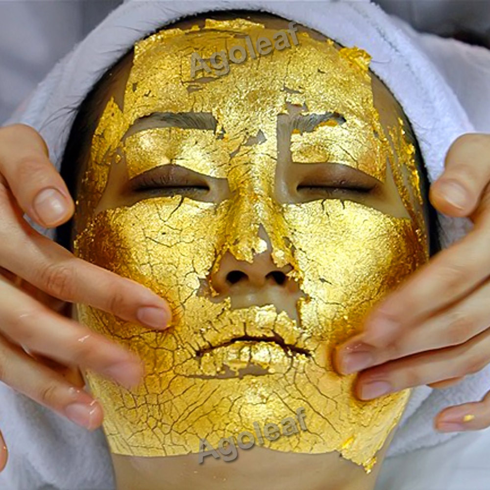 100 pcs 24K gold leaf anti aging wrinkle facial spa face mask Etsy