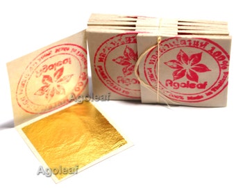 Hojas de oro comestible de 24 quilates: 3 cm para arte y dorado (100 unidades)