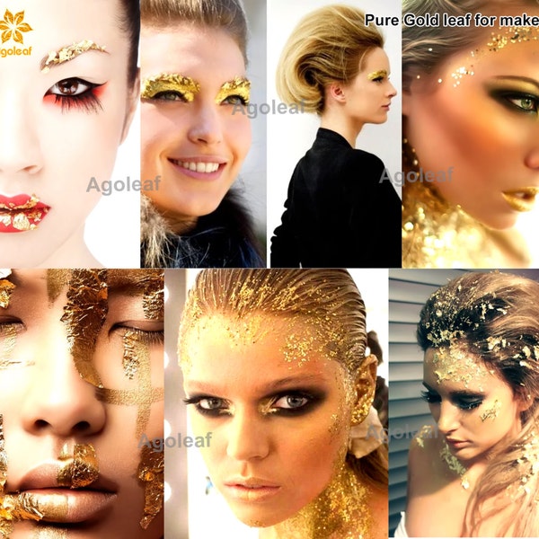 40 pcs gold leaf make up face paint body painting stage fancy dress party lover artist
