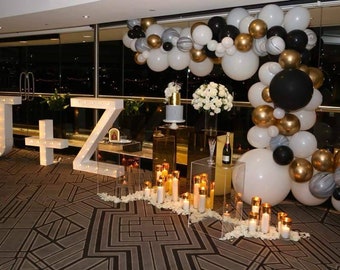 balloon gold garland kit arch balloons diy chrome decorations marble colour birthday ballon jumbo 4m custom backdrop items