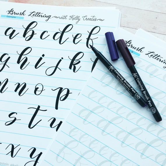 Bouncy Brush Lettering Lowercase Alphabet Drills for Large Brush Pens Etsy UK