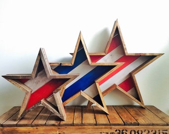 Rustic Reclaimed Wood Star, Patriotic 4th of July Decor