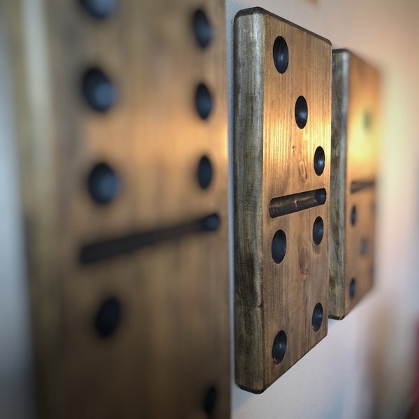 Enkele extra grote houten dominomuurkunst, gameroomdecor