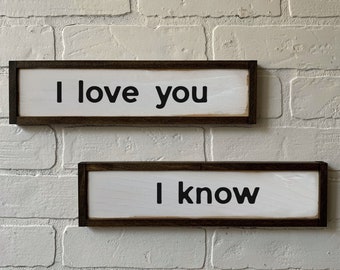 Hand Painted Farmhouse Love Quote Signs, Reclaimed Wood, Nerd Couple Gift