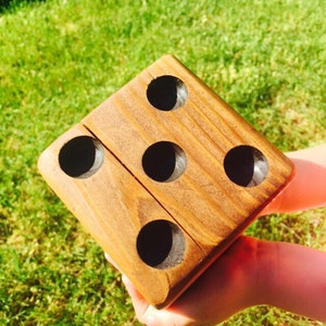 Dados de jardín de madera reciclada hechos a mano, dado gigante individual