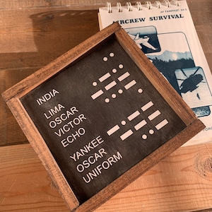 Mini Morse I Love You Sign, Morse Code Mini Sign, Phonetic Alphabet, ABC Signs, I Love You Art, Farmhouse Style