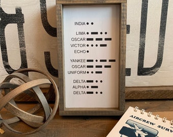 I Love You Dad Morse Code Sign, Farmhouse Style Gift