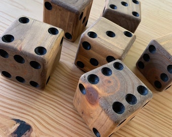 Handmade Reclaimed Wood Yard Dice, Mini Outdoor Game