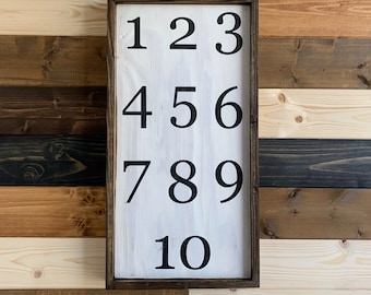 Number Art, Home School Decor, ABC Sign, Farmhouse Style, Fixer Upper Decor, Industrial, Nursery Decor, Montessori Decorations