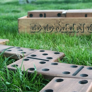 Reclaimed Wood Giant Yard Domino, Spiele im Freien, Mann Höhlenkunst, Holz Yard Game, großes Domino Set, Hochzeit, Familiengeschenk, Holiday Gathering