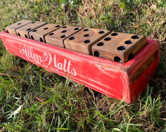 Personalized Yard Dice Set with Handmade Storage Crate
