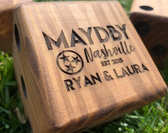 Laser Engraved Design Yardzee, Yard Yahtzee Dice, Spring, Summer, Yard Dice, Lawn Games, Gift for Her, Gift for Him, Giant Dice, Handmade