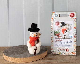 Festive Snowman Needle Felting Craft Kit