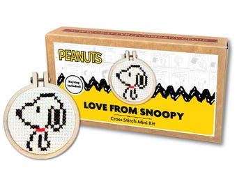 Love from Snoopy Mini Matchbox Cross Stitch Kit