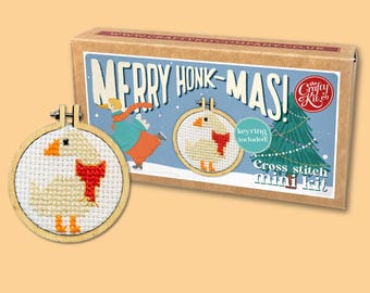 Merry Honk-mas! Mini Matchbox Cross Stitch Kit