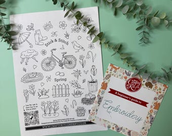 Stick & Stitch Spring Floral Design | Washaway Embroidery Stickers Water Soluble Backing