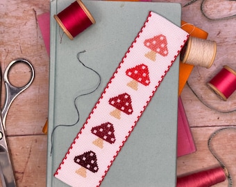 Toadstools Cross Stitch Bookmark Kit