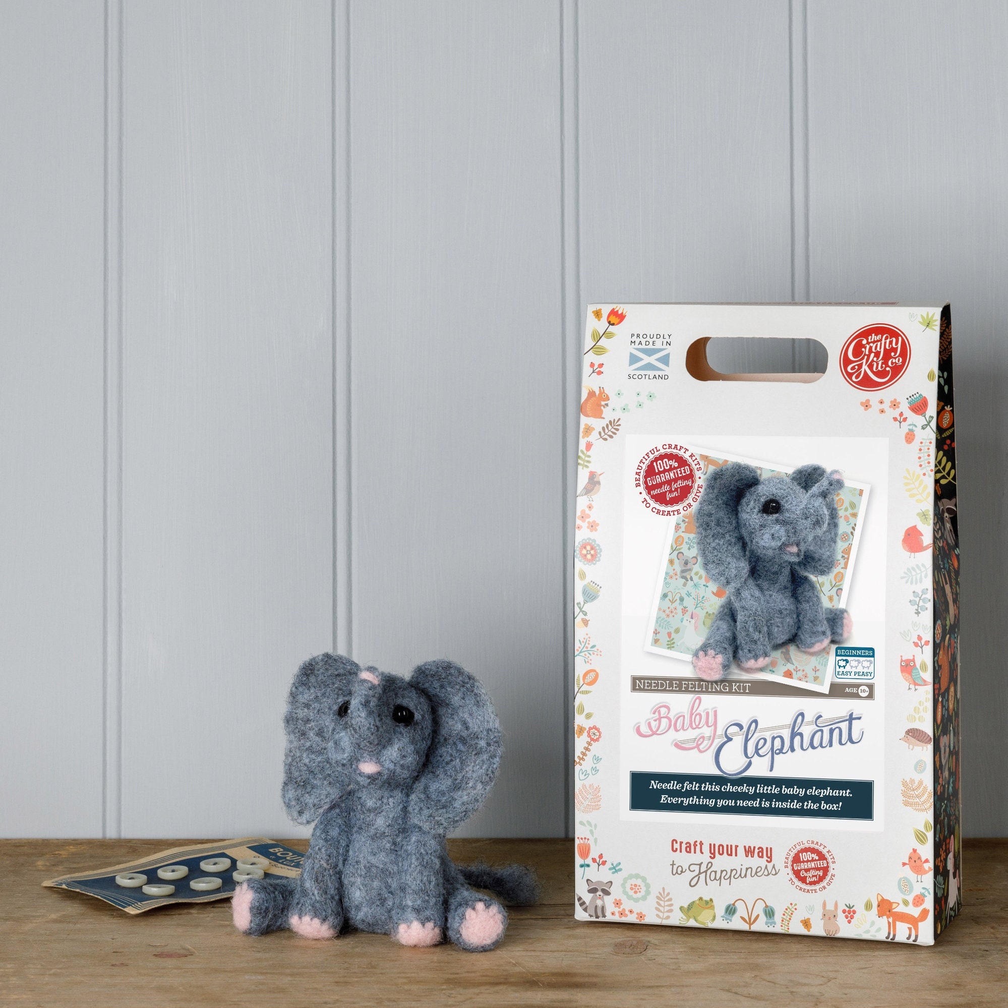 Needle Felt Starter Kit Elephant Animal Doll With Wool - Temu United Arab  Emirates