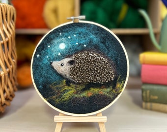 Hedgehog in a Hoop Needle Felting Craft Kit