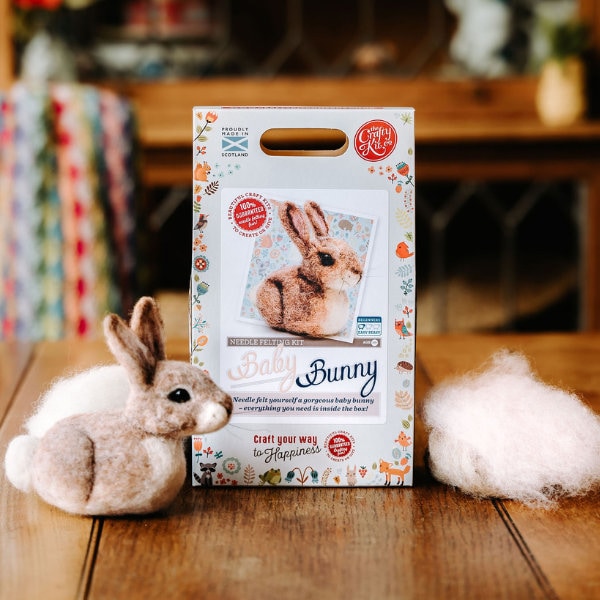 Kit de artesanato de feltragem com agulha para coelhinhos