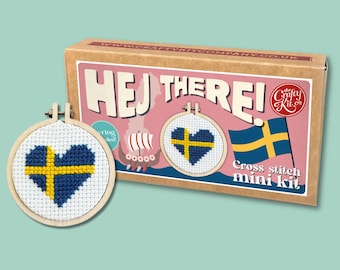 Hej There! Mini Matchbox Cross Stitch Kit