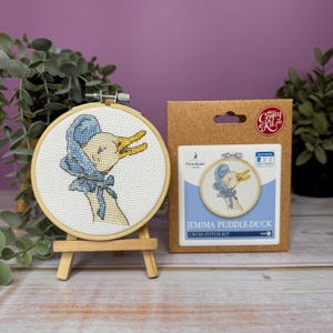 Beatrix Potter - Jemima Puddleduck Mini Korsstygnskit | Hantverksram | Nybörjare | Gåva DIY