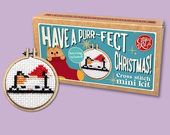 Have a Purr-fect Christmas! Mini Matchbox Cross Stitch Kit