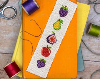 Autumn Fruits Cross Stitch Bookmark Kit